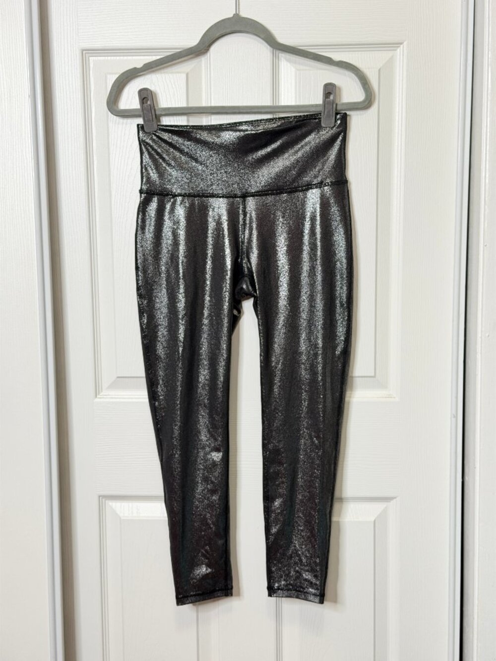 Metallic Black/Silver Xersion Leggings Women's Medium